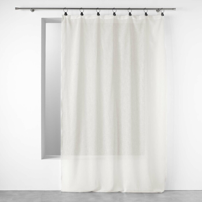 Voilage a anneaux 140 x 240 cm voile tissé Linka Blanc