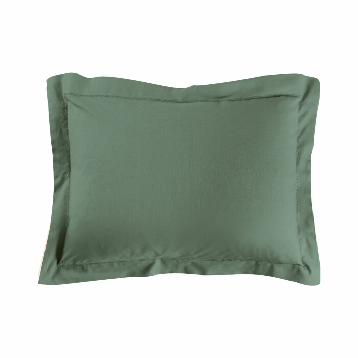 Taie d'oreiller 50 x 70 cm uni 57 fils lina +point bourdon Cèdre