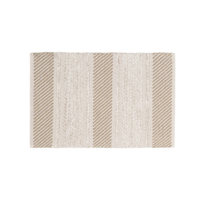 Tapis rectangle 60 x 90 cm coton/polyes fantaisie+fil met silves Naturel