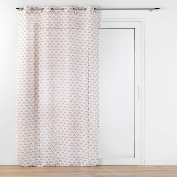 Voilage a oeillets 140 x 240 cm imprimé metallisé Lorea Marsala