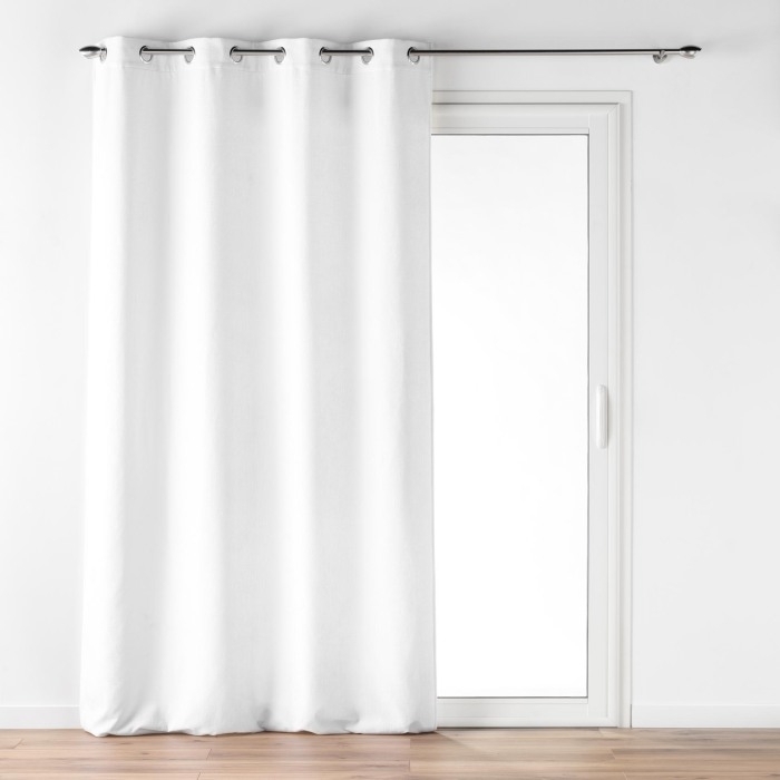 Rideau à œillets 140 x 260 cm – Velours à relief Verra Blanc