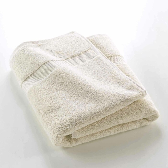 Drap de bain 90 x 150 cm éponge coton piegné Elegance Sable