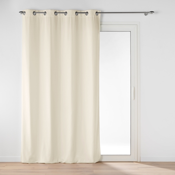 Rideau à Œillets 135 x 260 cm – Velours Uni – Novana Beige