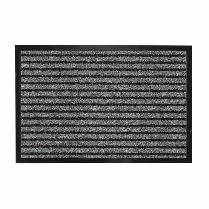 Tapis rectangle 40 x 60 cm anti-poussiere grattoir toscan Noir/gris