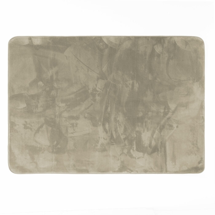  Tapis Rectangle 120x170 cm – Flanelle Unie Ultra Douce – Taupe – Finition Biais
