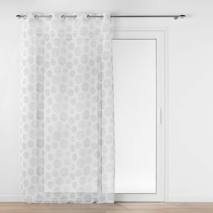 Voilage à œillets 137 x 240 cm – Voile sablé imprimé Lunile Gris