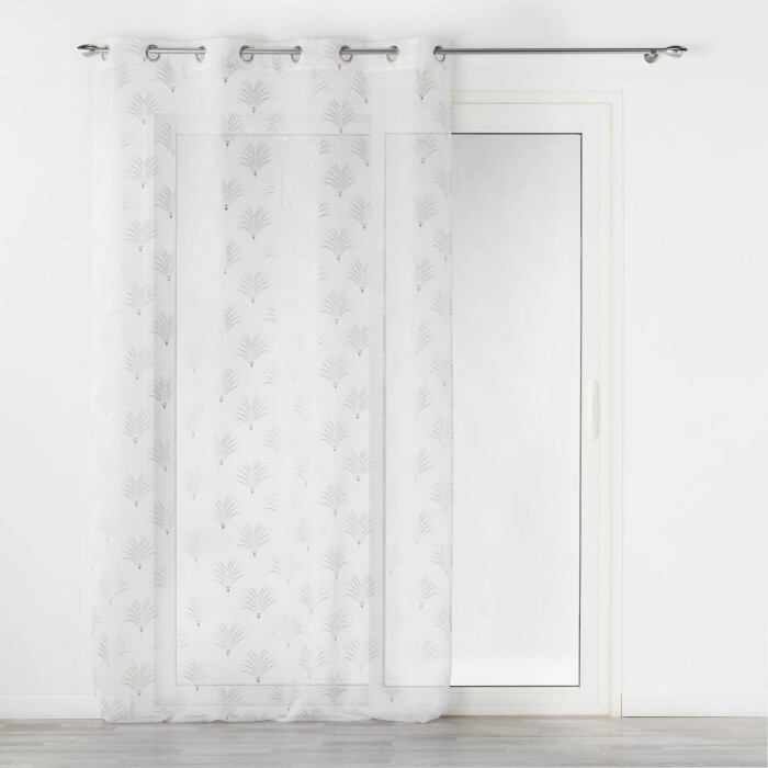 Panneau a oeillets 140 x 240 cm voile sable imprime metallise arcadie Sans