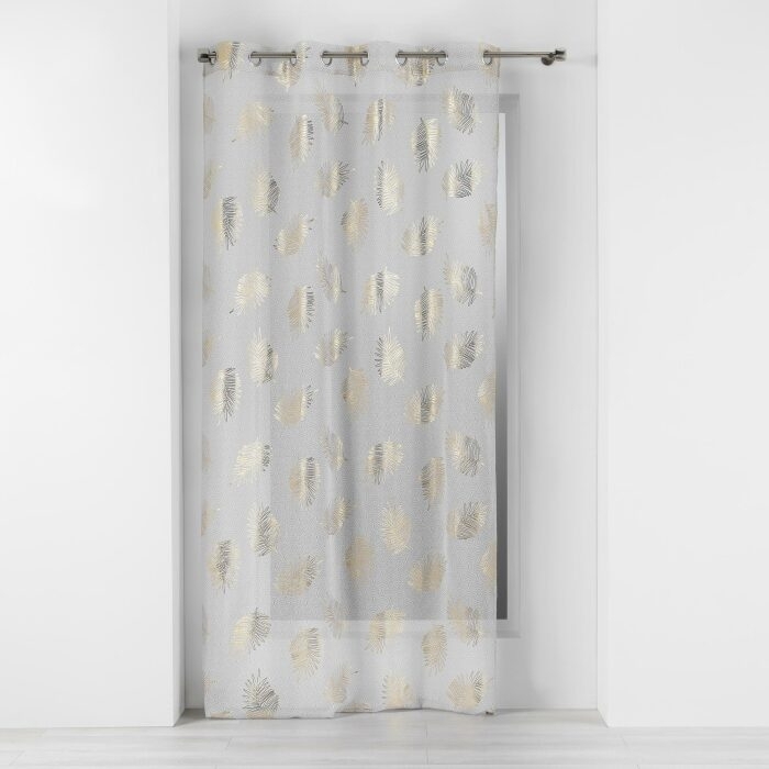 Panneau a oeillets 140 x 280 cm voile sable imprime metallise sunny gold Sans