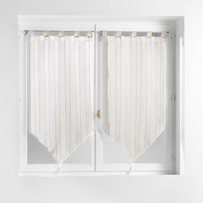 Paire pompon passants 2 x 60 x 120 cm tisse naturel charlize Sans