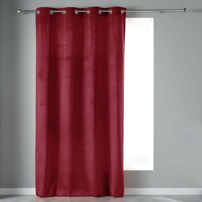Rideau Tamisant à Œillets 140 x 240 cm – Velours – Velvetine Bordeaux