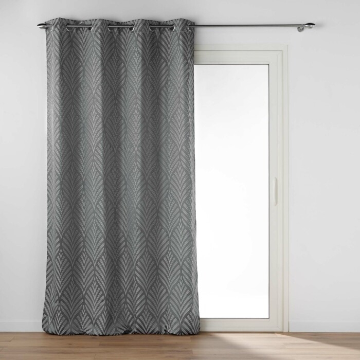 Rideau a oeillets 140 x 260 cm jacquard victoria Gris