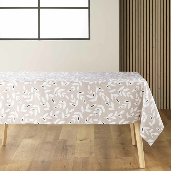 Nappe rectangle 140 x 240 cm microfibre imprimee bellys Naturel