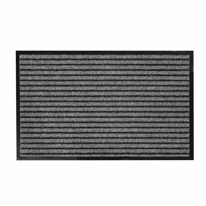 Tapis rectangle 50 x 80 cm anti-poussiere grattoir toscan Noir/gris