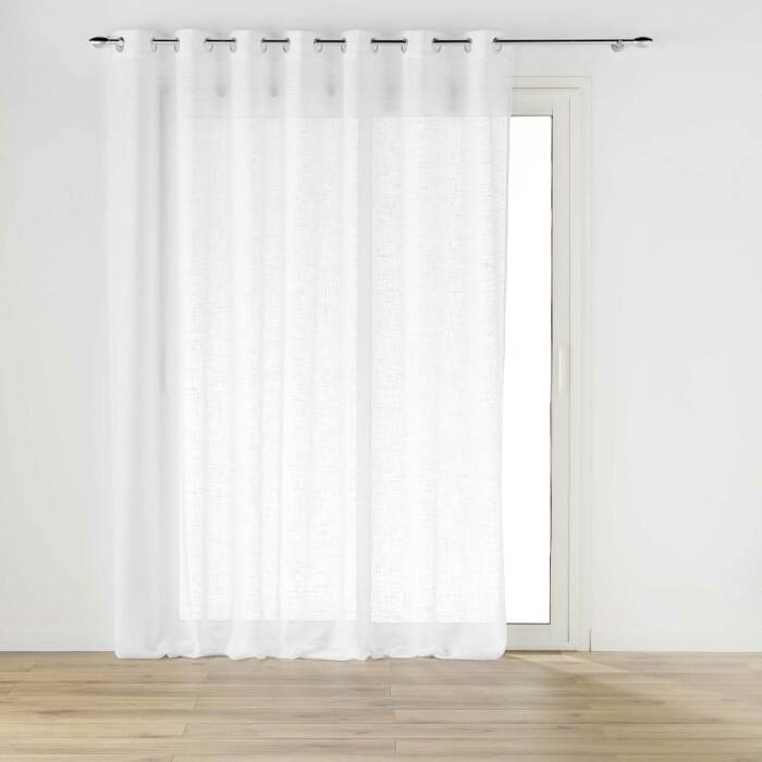 Voilage a oeillets 240 x 240 cm effet lin tissé Haltona Blanc