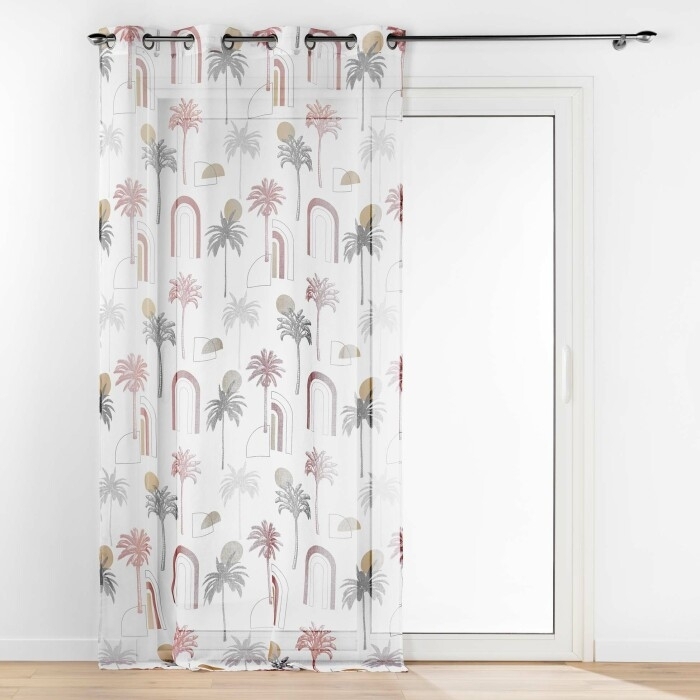 Panneau a oeillets 140 x 280 cm voile sable imprime cocotis Sans