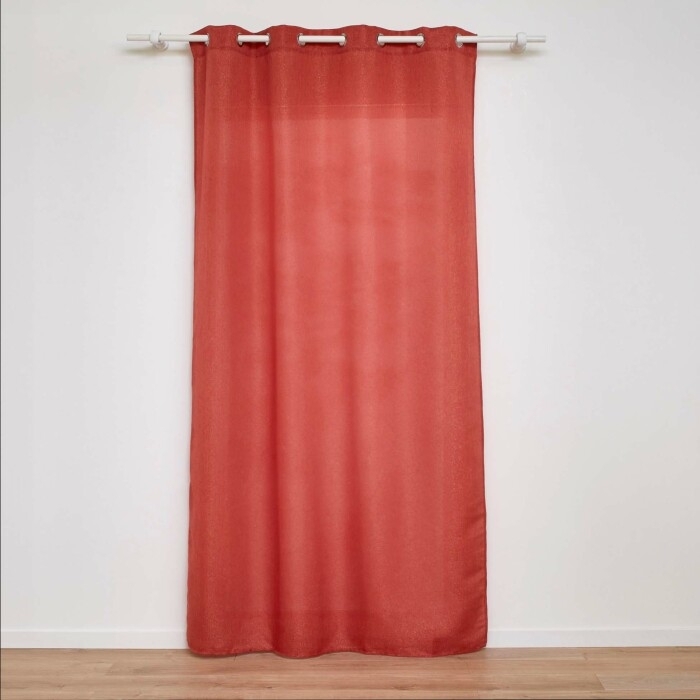 Rideau a oeillets 140 x 260 cm polyester + fils métallisés Zeline Terracotta