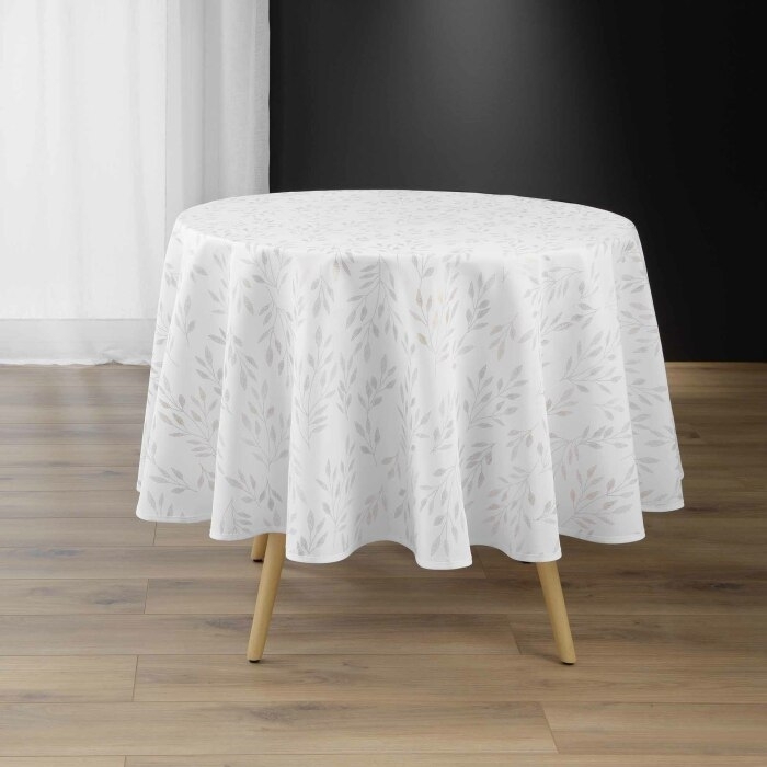 Nappe ronde (0) 180 cm polyester imprime metallise lonigold Sans