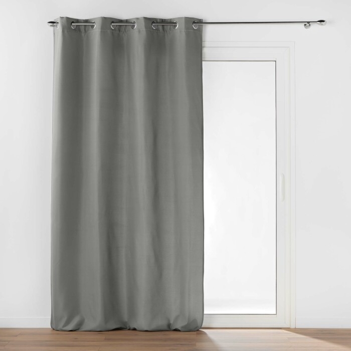 Rideau à Œillets 135 x 260 cm – Tamisant Isolant Thermique – Micropolar Gris