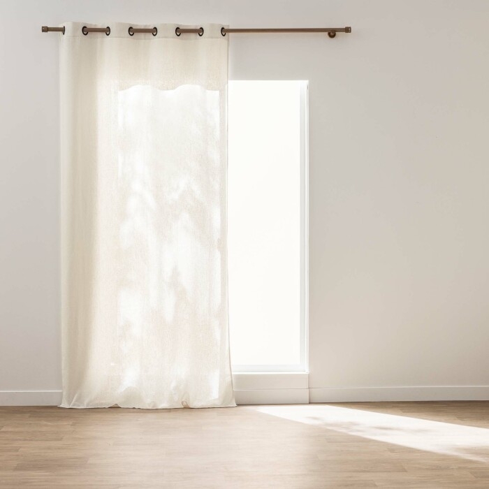 Rideau à œillets 140 x 260 cm effet lin tissé CODY – Rideau décoratif lumineux