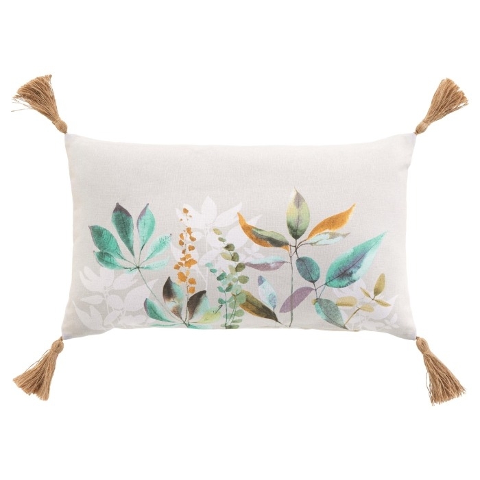 Coussin dehous. compr. pompons 30 x 50 cm coton/polyester imp. dilaris des place Sans