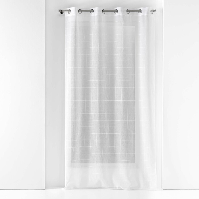 Panneau a oeillets 140 x 240 cm voile sable fantaisie eulalie Blanc