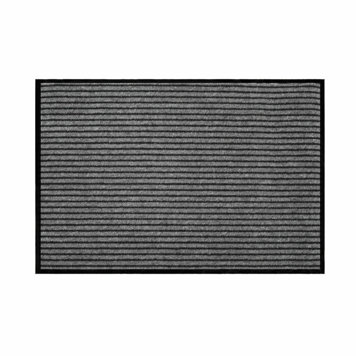 Tapis rectangle 80 x 120 cm anti-poussière grattoir Toscan - Noir/Gris
