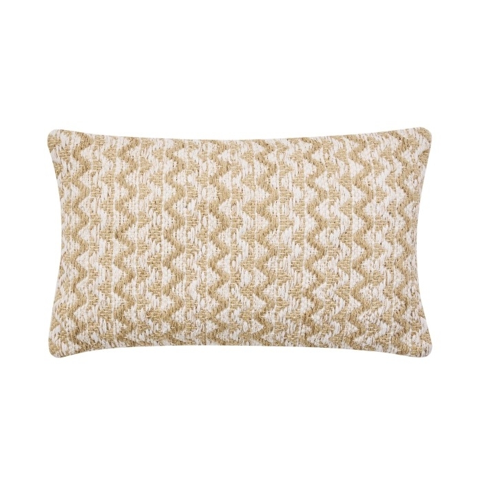 Coussin déhoussable 30 x 50 cm – Coton/Polyester avec fil métallisé Loumeo Naturel