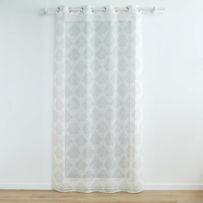 Voilage a oeillets 140 x 240 cm voile tissé appliqué Levita Blanc