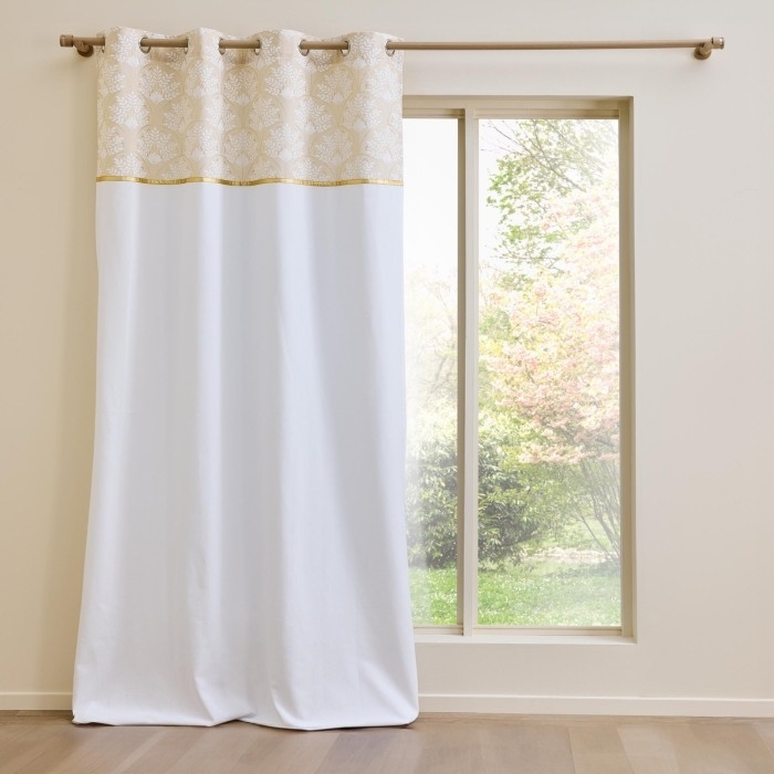 Rideau a oeillets 140 x 240 cm coton/polyester+top imp metal. majestia Sans