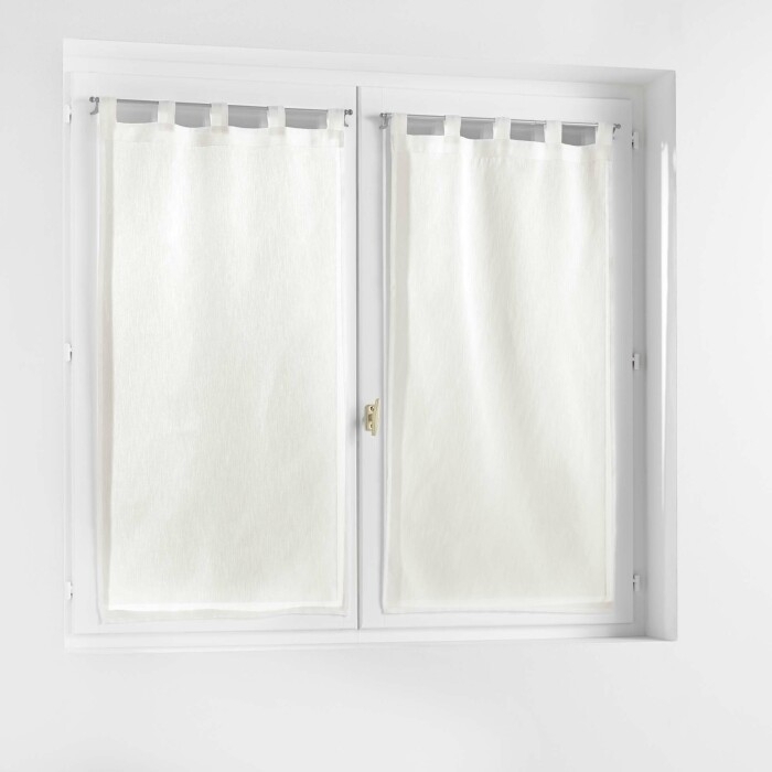 Paire droite passants 2 x 60 x 90 cm polycoton selena Blanc