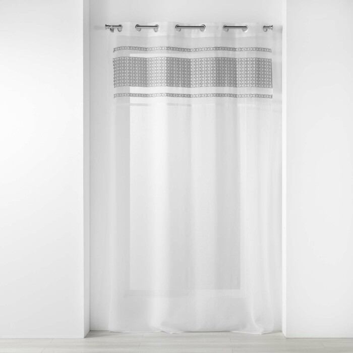 Panneau a oeillets 140 x 280 cm voile sable+top jacquard storia Sans