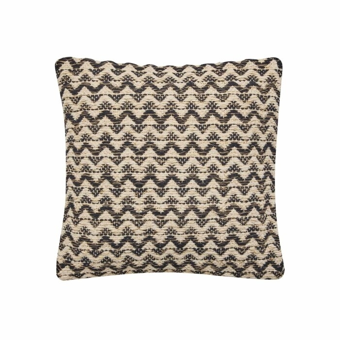 Coussin déhoussable 40 x 40 cm – Coton/Polyester avec fil métallisé Loumeo Noir