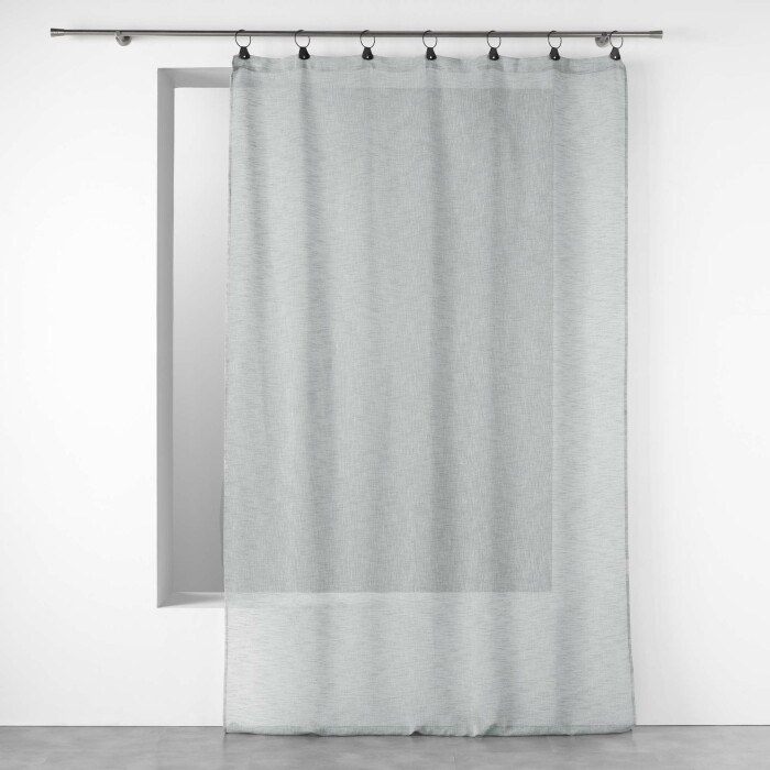 Voilage a anneaux 140 x 240 cm voile tissé Linka Gris
