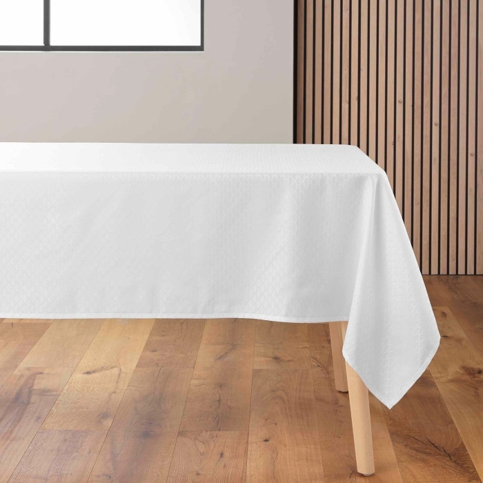 Nappe rectangle 140 x 240 cm jacquard artea Blanc
