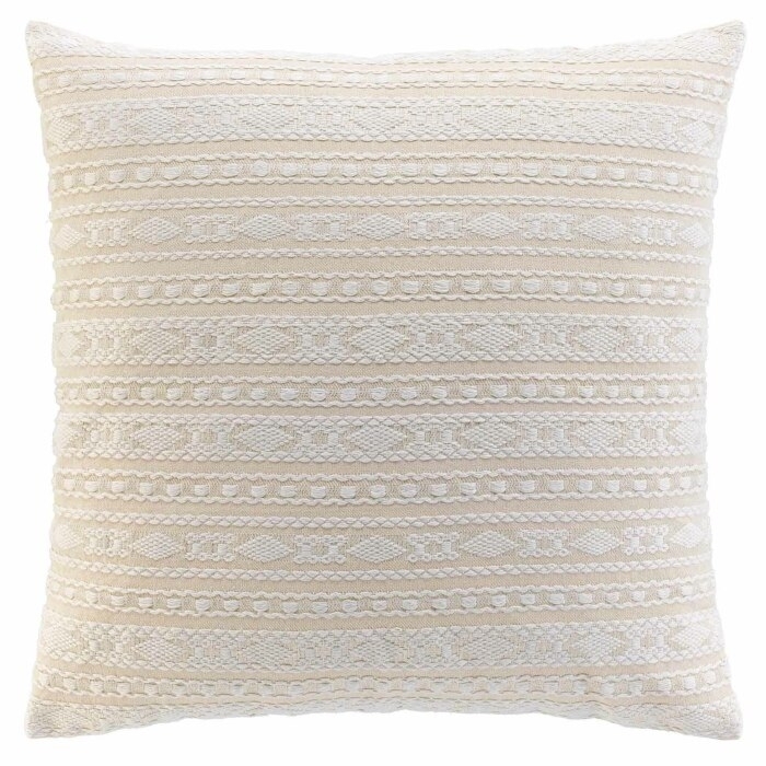 Coussin dehoussable compresse 60 x 60 cm polycoton fantaisie+fils metal ilies Sans