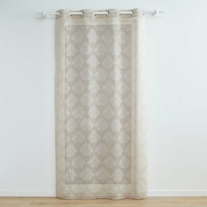 Panneau a oeillets 140 x 280 cm voile tisse applique levita Taupe