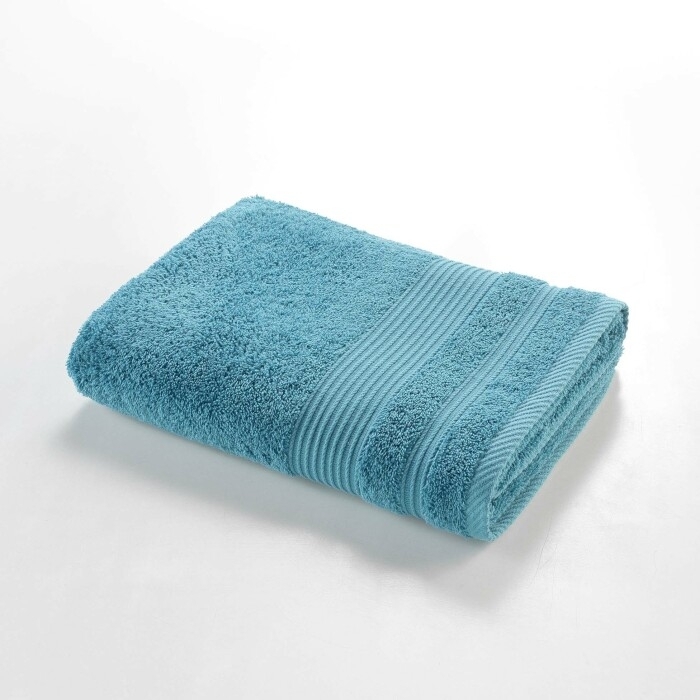 Drap de Douche 70x130 cm - Éponge Unie Tendresse Bleu paon 600g/m²