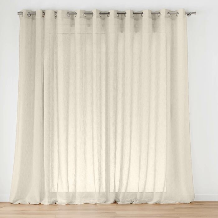Voilage à œillets pour baie vitrée 400 x 240 cm voile tissé Carlin