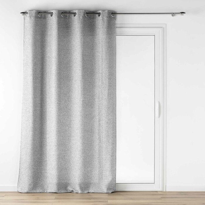 Voilage a oeillets 140 x 280 cm effet lainage Loulaine Gris