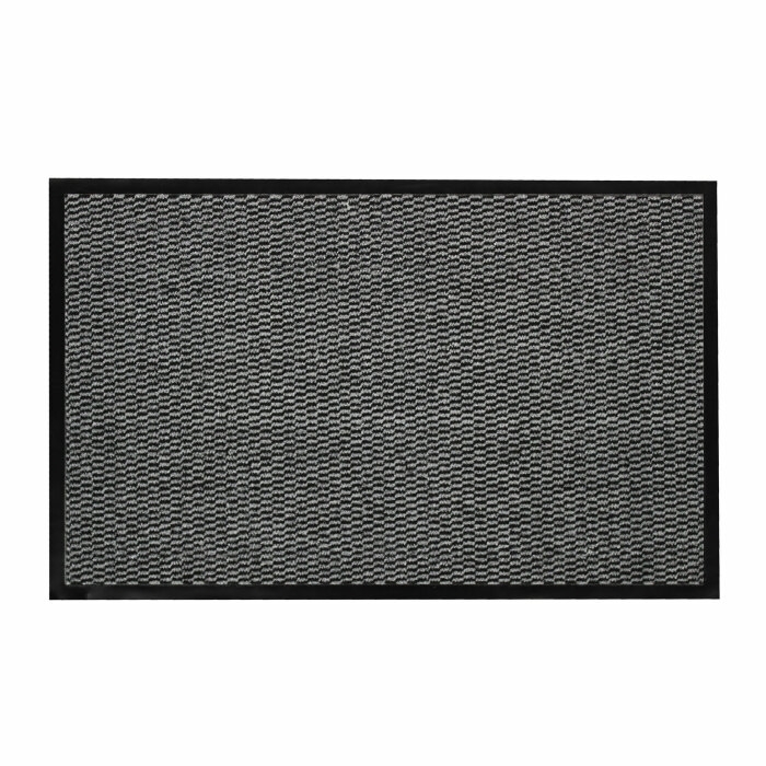 Tapis rectangle 50 x 80 cm anti-poussiere julius Noir/gris