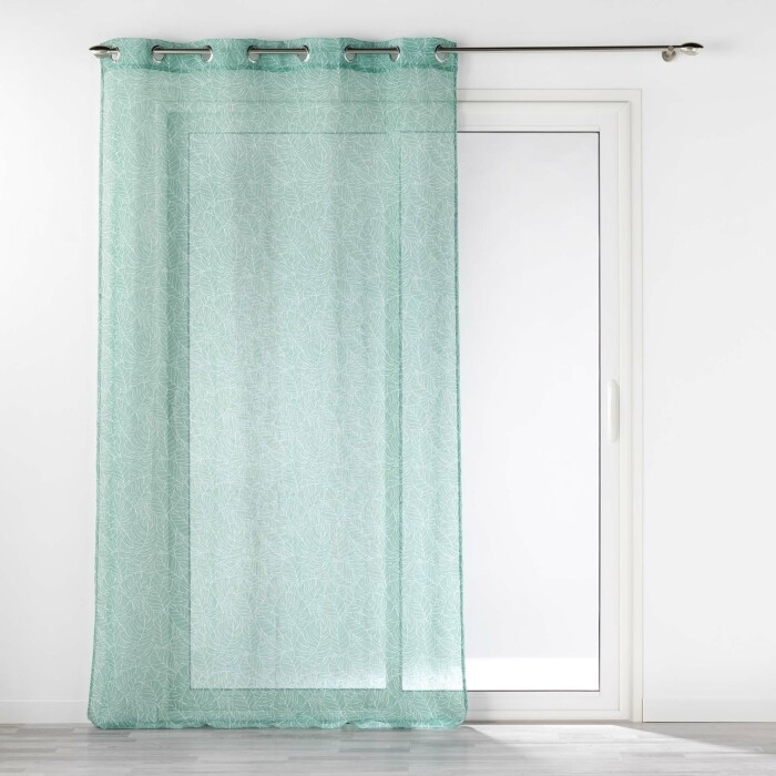 Voilage a oeillets 140 x 240 cm effet lin tissé Solea Sauge