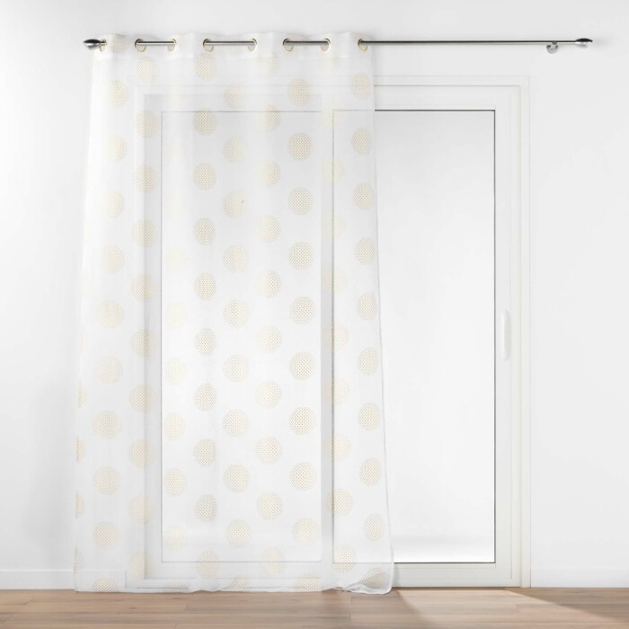 Voilage a oeillets 140 x 240 cm voile sablé  imprimé metallisé Sixtine Or