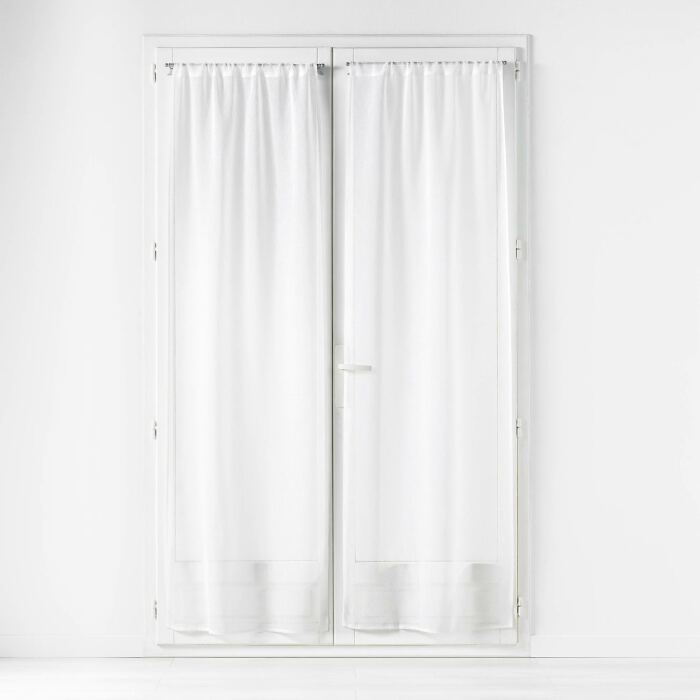 Paire droite passe tringle 2 x 70 x 200 cm voile tisse carlin Naturel