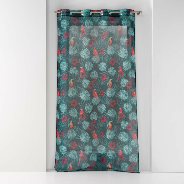 Voilage a oeillets 140 x 240 cm voile sablé Caracas Bleu