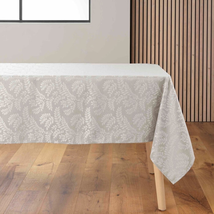 Nappe rectangle 140 x 240 cm jacquard doriane Taupe