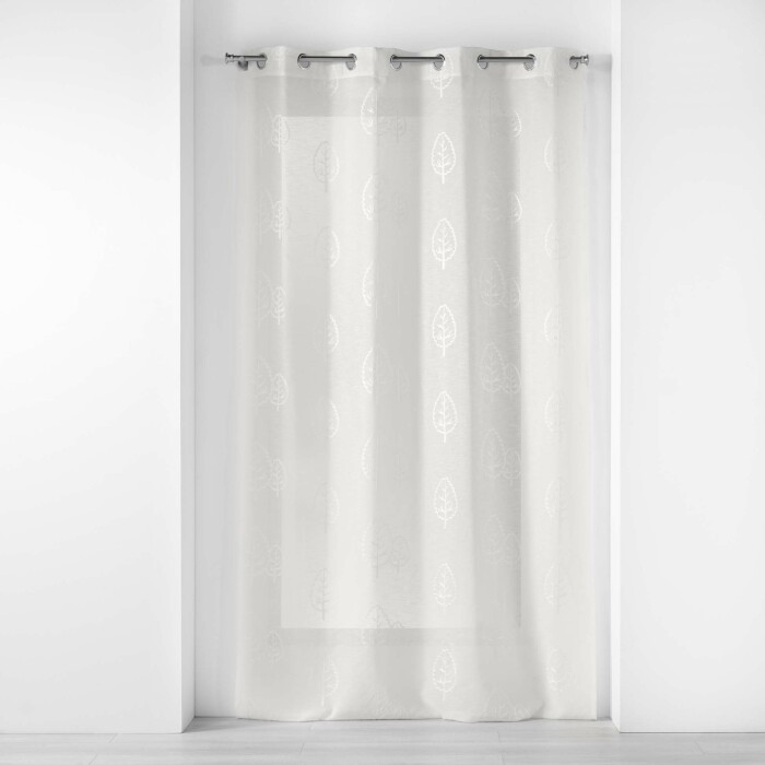 Voilage a oeillets 140 x 240 cm effet li brodé Sonata Naturel