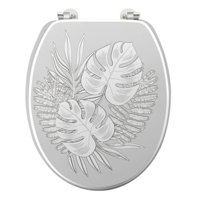 Abattant wc charnieres metal 37.5 x 46 cm mdf imprime Amber