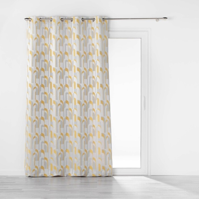 Rideau a oeillets 140 x 260 cm jacquard Medicis Jaune