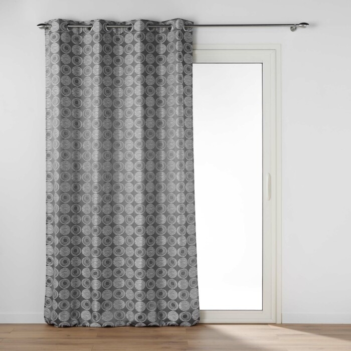 Rideau a oeillets 140 x 260 cm jacquard Caelia Gris