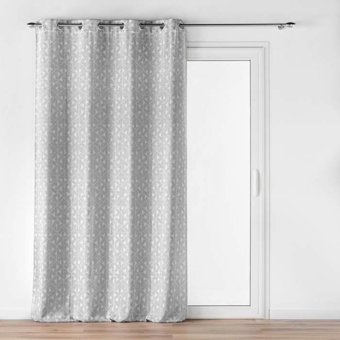 Rideau a oeillets 140 x 260 cm jacquard Gallena Gris